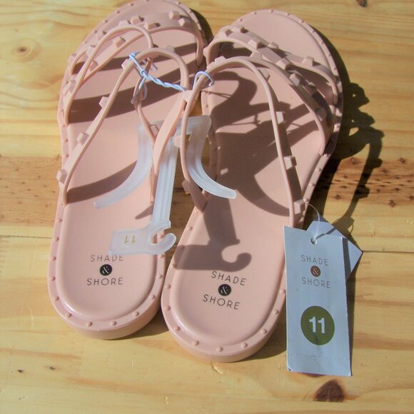 Shade & Shore NWT Nude Sandals Sz 11 - Picture 3 of 4